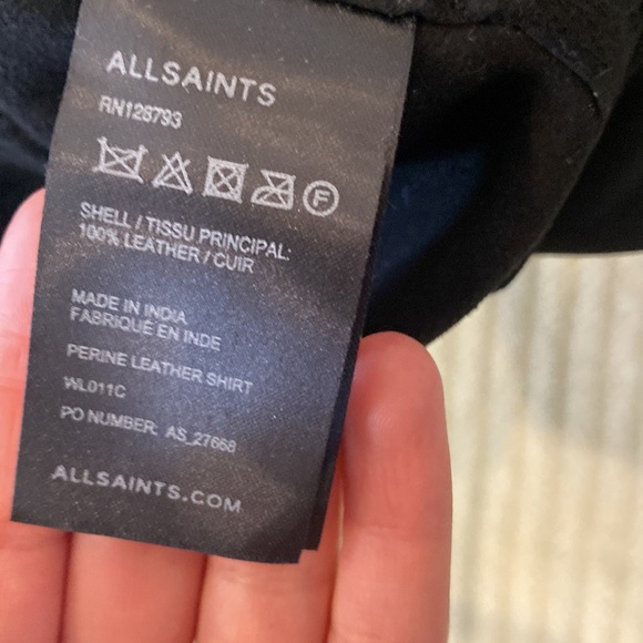 All saints 100% leather (suede) button down shirt - Picture 8 of 8